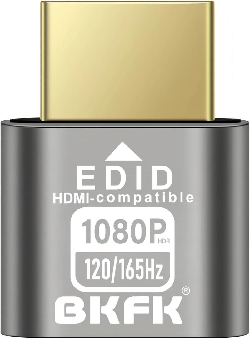 BKFK HDMI Dummy Plug 4K HDR,Virtual Monitor EDID Emulator, Headless Display Adapter,Headless hdmi Adapter Dummy，Supports up to 4k@60Hz,1080@120Hz (1080P@120-165Hz-HDR-1P) - Image 1